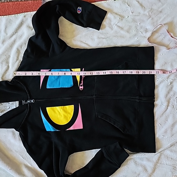 AWESOME CHAMPION PINK/BLUE/YELLOW ZIP UP HOODIE - Picture 6 of 8